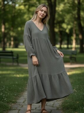 7 For All Mankind Forest Green Lightweight Gauze Top